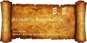 Birkás Barnabás névjegykártya