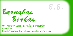 barnabas birkas business card